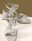 ASHLEY SILVER TWISTER HIGHT HEEL SHOES 5/2