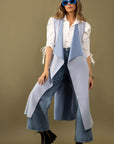 LAIA LIGHT BLUE LONG OVERCOAT SLEEVELESS.