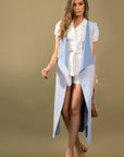 LAIA LIGHT BLUE LONG OVERCOAT SLEEVELESS.