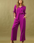 SARA PURPLE BLOUSE & PANTS SET