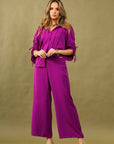 SARA PURPLE BLOUSE & PANTS SET