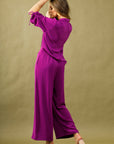 SARA PURPLE BLOUSE & PANTS SET