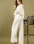 SILVIA SET LIGHT CREAM SHORT SHIRT & PANTS